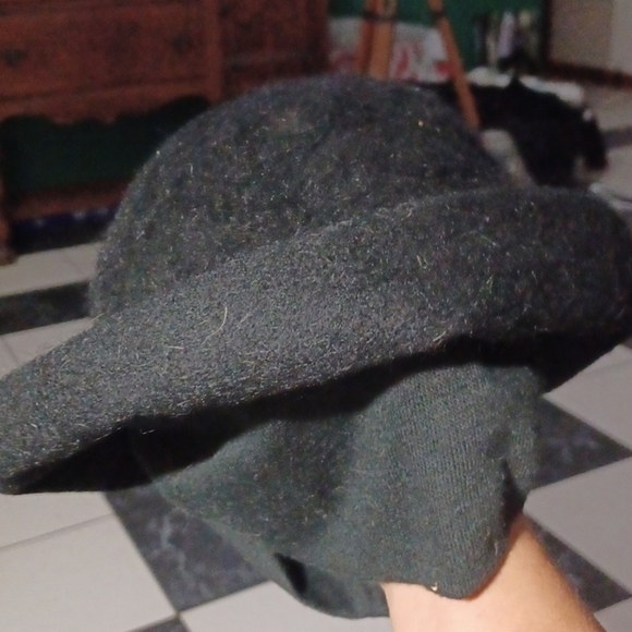 Henry Pollack Melosoie Black Wool Dress Hat Vintage, cloth stretch ear cover main image 7